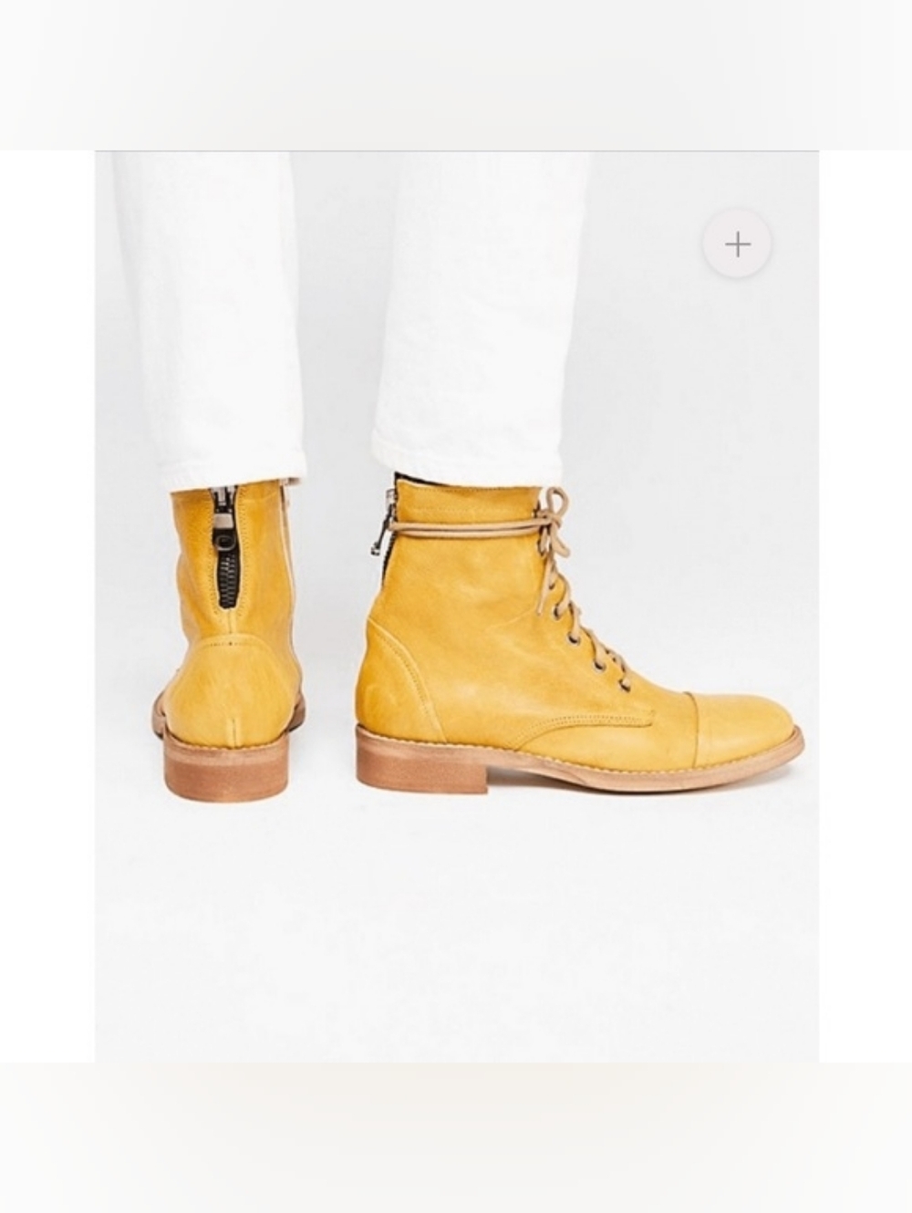 Free People Portland Campus Lace Up Booties Banana Tan - Picture 5 of 11